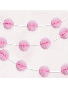 Grinalda Mini Bolas Papel Rosa